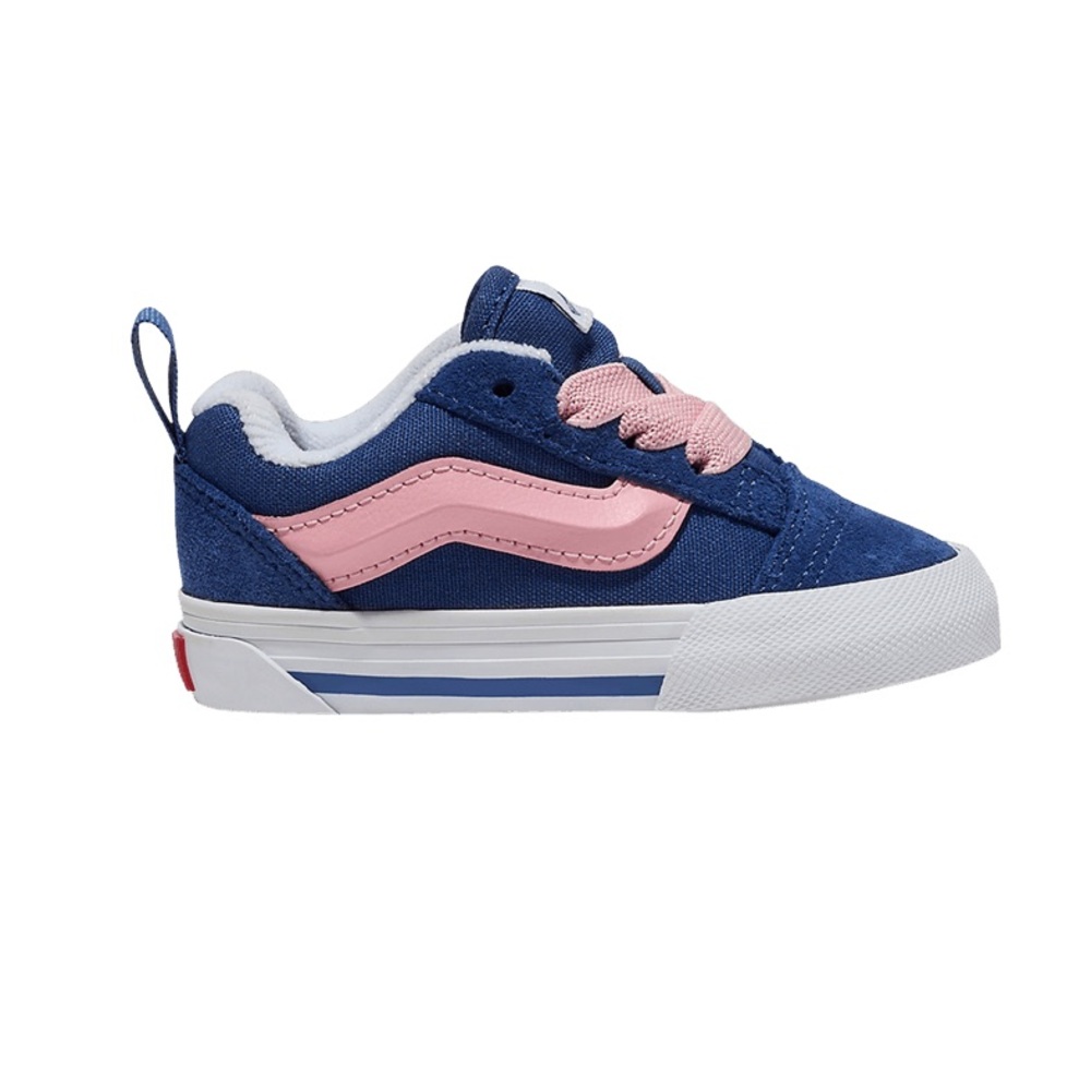 Vans Kids Navy and Pink Low-Top Skate Shoe